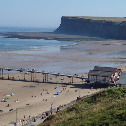 Spend a day by the seaside at Saltburn-by-the-Sea, a fifteen-minute drive away