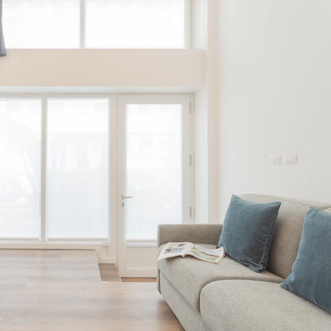 Make yourself comfortable with a frothy coffee in the living space