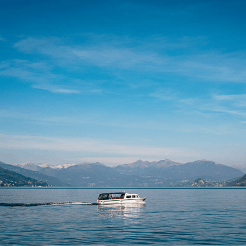 Enjoy a boat trip around Lake Como, a short walk from the apartment