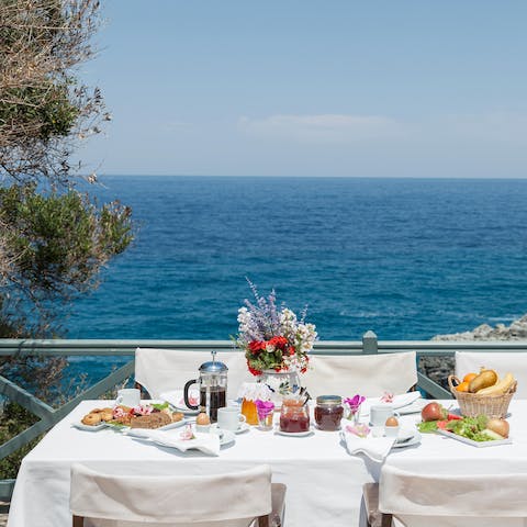Serve up a delicious alfresco breakfast and admire the sea view