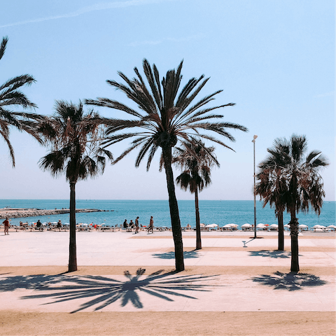 Take a stroll down to Barceloneta Beach for lazy days on the sand and games of volleyball