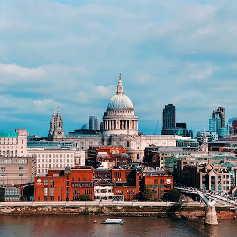 Visit St Paul's Cathedral, a seven-minute walk away