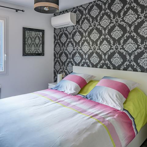 Get a good night's rest in the comfy bedroom