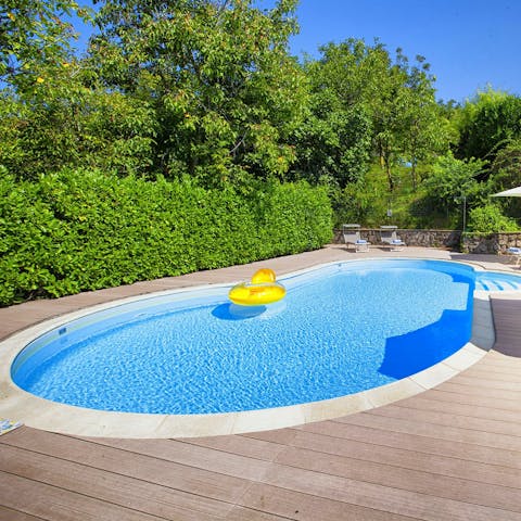 Cool off from the Italian heat with a swim in the private pool