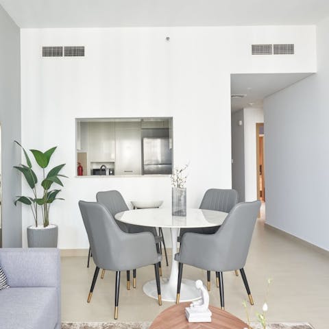 Tuck into delicious homecooked meals around the dining table