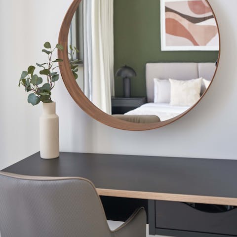 Get some work done remotely at the dedicated desk area