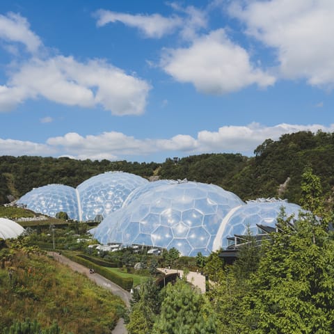 Enjoy a day-trip at the Eden Project, a nine-minute drive away