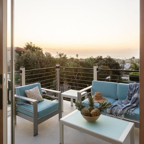 Unwind on the balcony with magical sea views