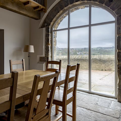 Enjoy meals with a picturesque backdrop