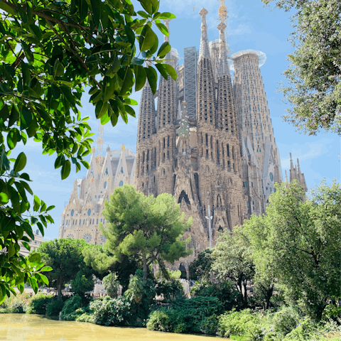 Visit Gaudi's iconic La Sagrada Familia, a short walk away