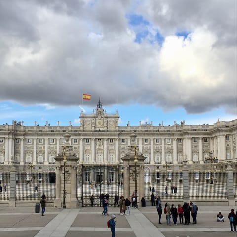 Stay in the heart of Madrid, with the Royal Palace a ten-minute walk away 