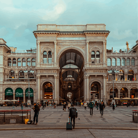 Hit the shops at Galleria Vittorio Emanuele II, a half-hour walk from your door