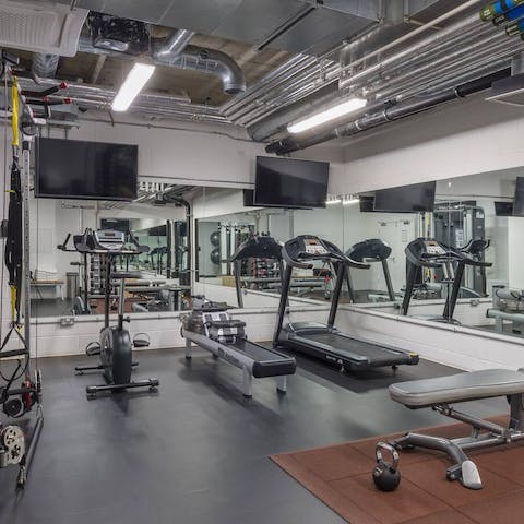 Grab a workout in the shared gym