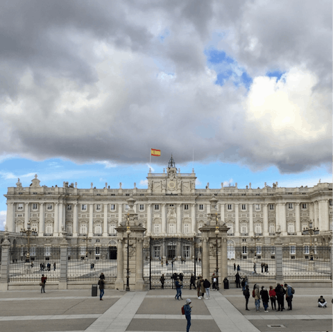 Visit the Royal Palace of Madrid, a twenty-minute walk away