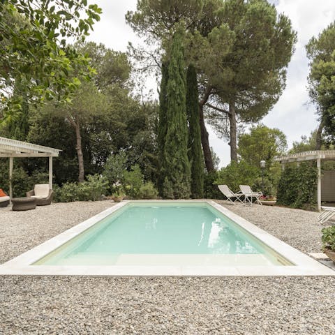 Splash about with your loved ones in the private pool