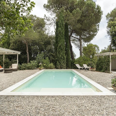 Splash about with your loved ones in the private pool