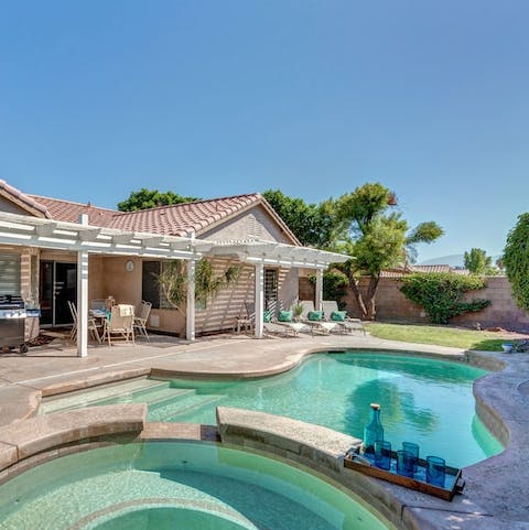 Cool off from the California sun in the refreshing private pool