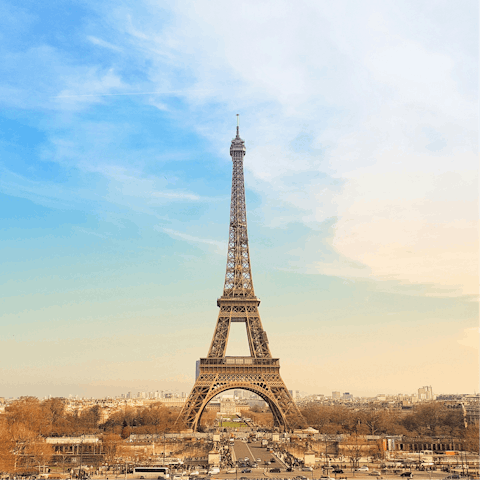 Start your sightseeing adventure with a stroll to the Eiffel Tower