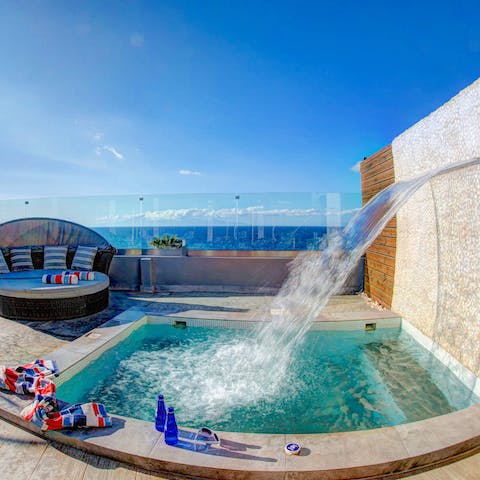 Work the knots out under the waterfall fountain in the Jacuzzi