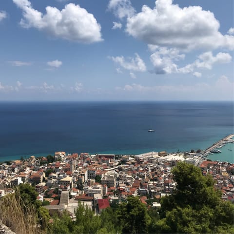 Reach the buzz of Zakynthos Town in just fifteen minutes by car