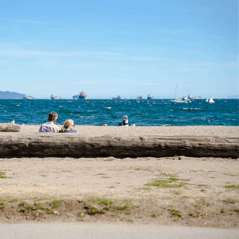 Soak up some rays on English Bay Beach, a six-minute stroll away