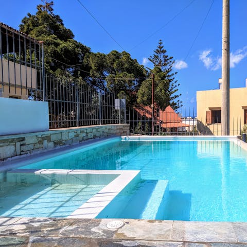 Cool off in the Crete heat with a refreshing dip in the private pool