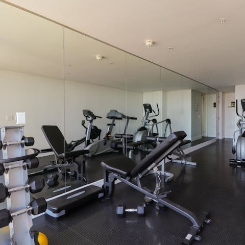 Get your endorphins flowing with a workout in the communal gym