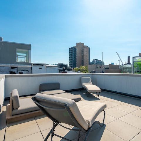 Head up to the roof terrace with a cool drink at the end of the day