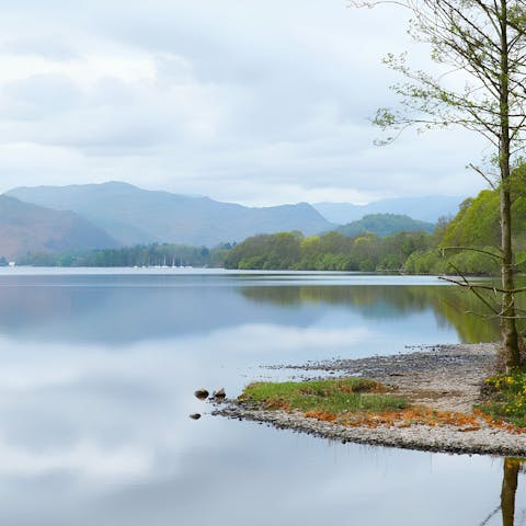 Walk to the shore of Ullswater for days sailing, cycling or hiking