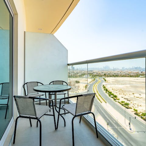 Start the day with breakfast on your balcony, with panoramic desert views