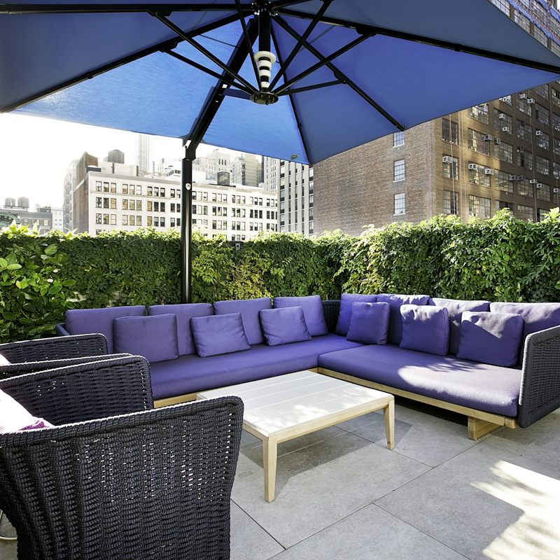 Relax on the roof deck on sunny days