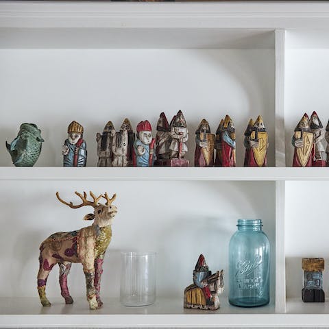 Admire the collection of homely knick-knacks