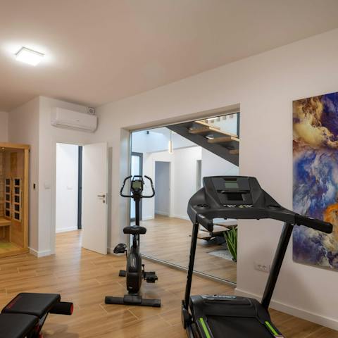 Work up a sweat at the on-site gym