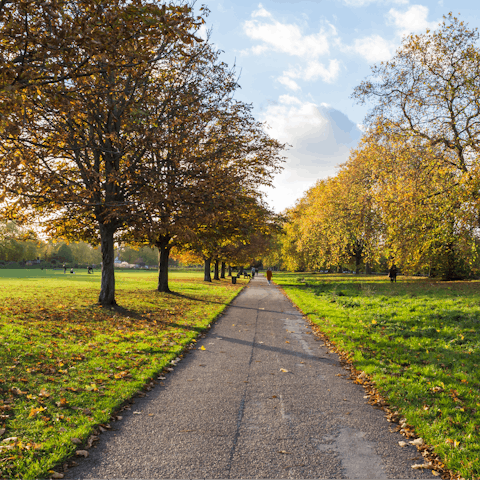 Go for long morning strolls through Hyde Park, a six-minute walk from home