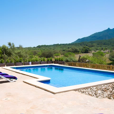 Cool off from the Mallorcan sun in the private pool