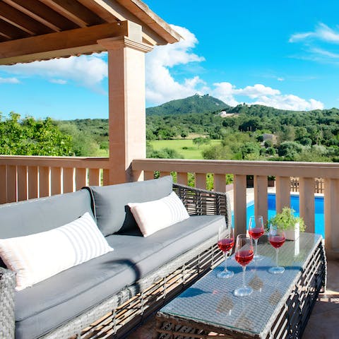 Take in the mountain vistas from the balcony