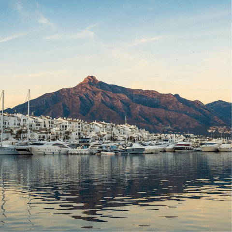 Enjoy strolls along the glamorous shoreline of Marbella