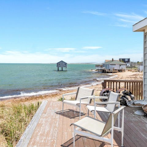 Relax on the patio with the breathtaking sea views before you 