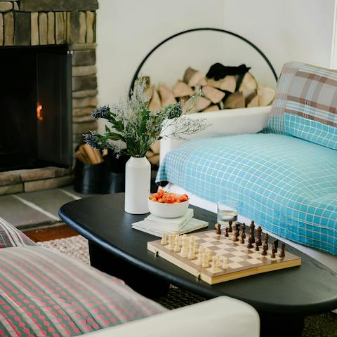 Cosy up in front of the fireplace and play a game of chess