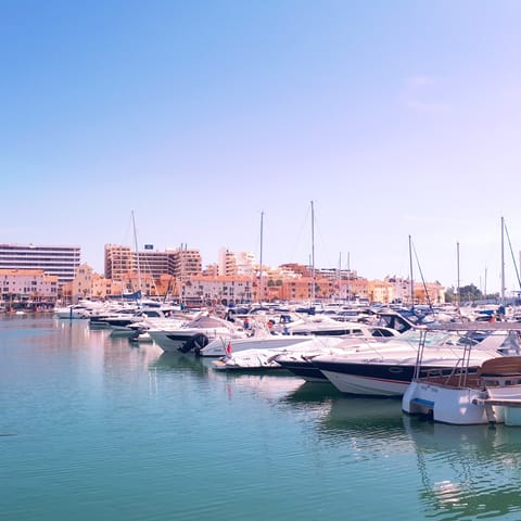 Explore the pretty marina at Vilamoura, stopping for seafood treats at one of the many restaurants