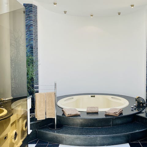 Soak away the stress in this indulgent spa bath