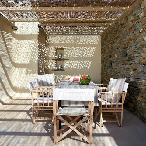 Share memorable feasts on the sun-dappled terrace