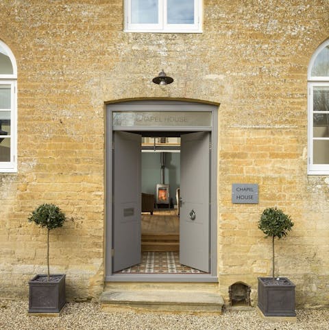 Stay in a former chapel with beautiful stained glass windows
