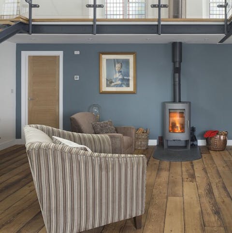 Get cosy in front of the wood burning stove