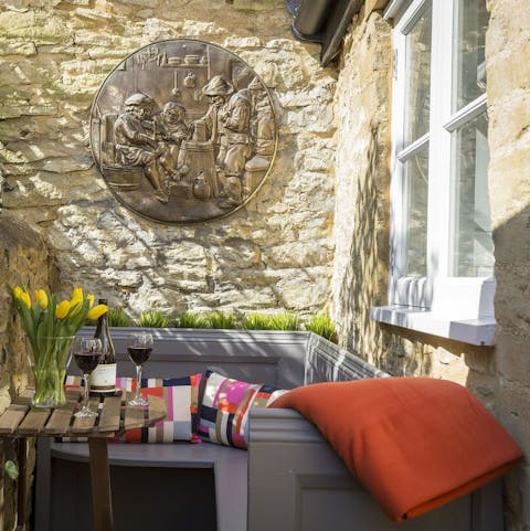 Spend sunny days dining alfresco in the private courtyard