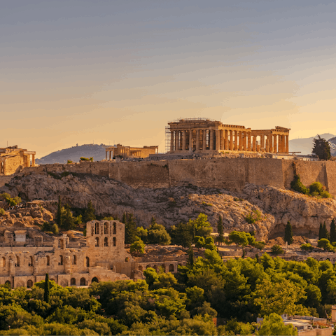 Go exploring the ancient Acropolis, located just a short walk away 