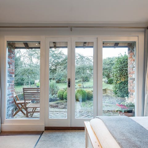 Wake up each morning to a beautiful garden view – throw open the French doors to let in the fresh country air