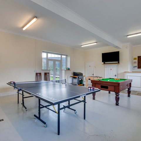 Get a little championship going as you challenge each other in the games room