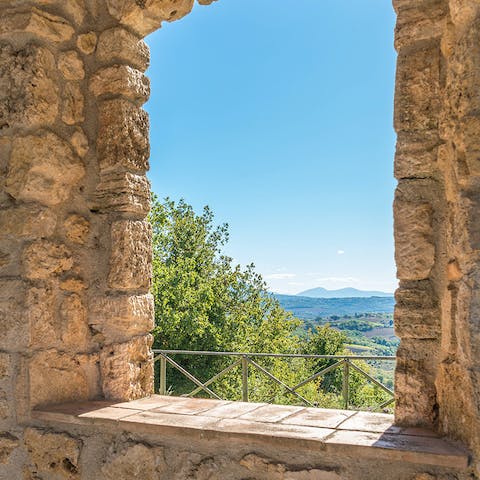 Wake up to stunning views of the Umbrian countryside