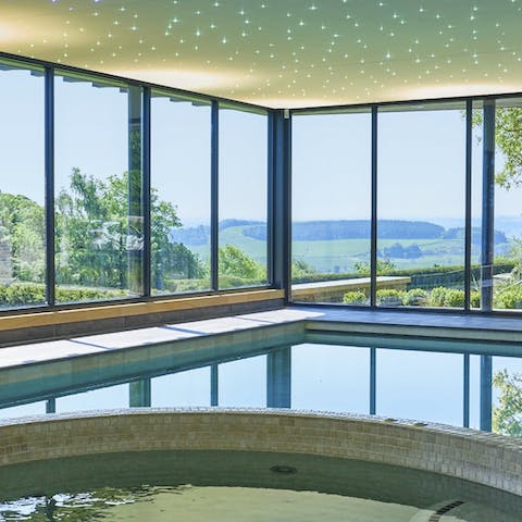 Soak up the views of the rolling hills from the shared pool and Jacuzzi